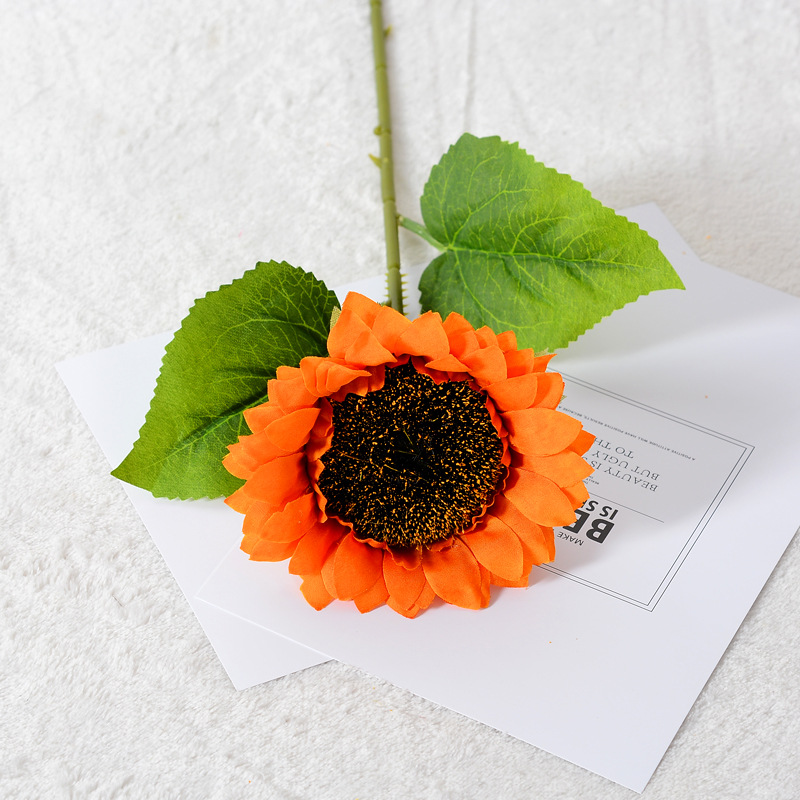 Solo girasol artificial flor artificial al por mayor sala de estar decoración hogar Decoración de la boda al aire libre falsos accesorios de flores