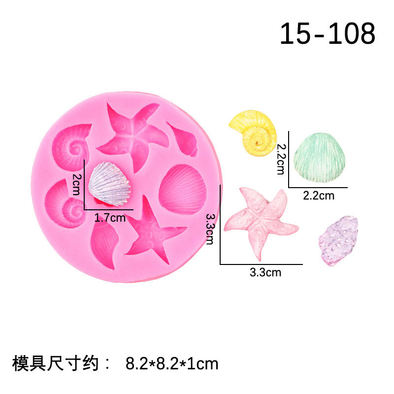 Estrella de mar Concha fondant molde de silicona DIY océano tema pastel decoración hecha a mano molde fondant de chocolate