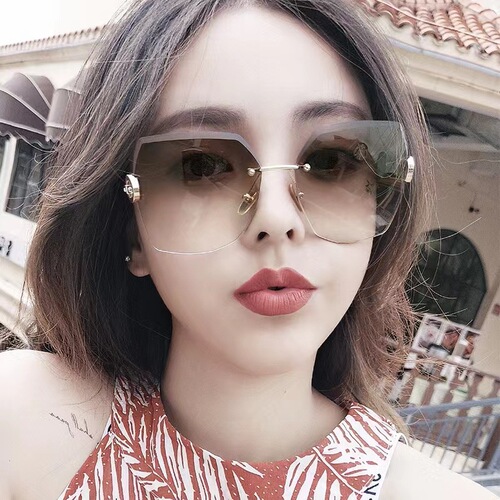 Round-frameless metal sunglasses wholesale new personalized European and American sunglasses women's sunglasses men's sun glasses