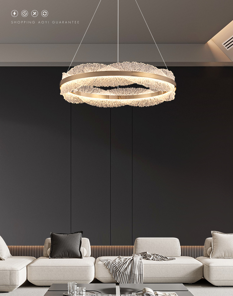 led现代轻奢客厅吊灯 圆环形大厅灯设计师创意样板房卧室餐厅吊灯-阿里巴巴