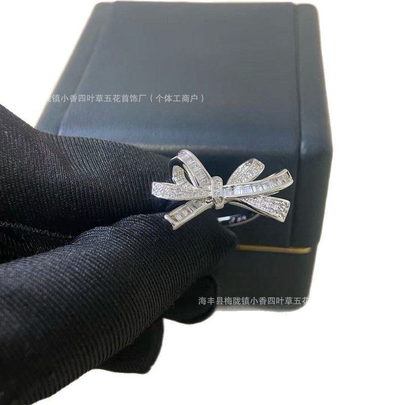 格家高版本满钻立体蝴蝶结戒指个性轻奢高级感小众韩版时尚食指戒|undefined
