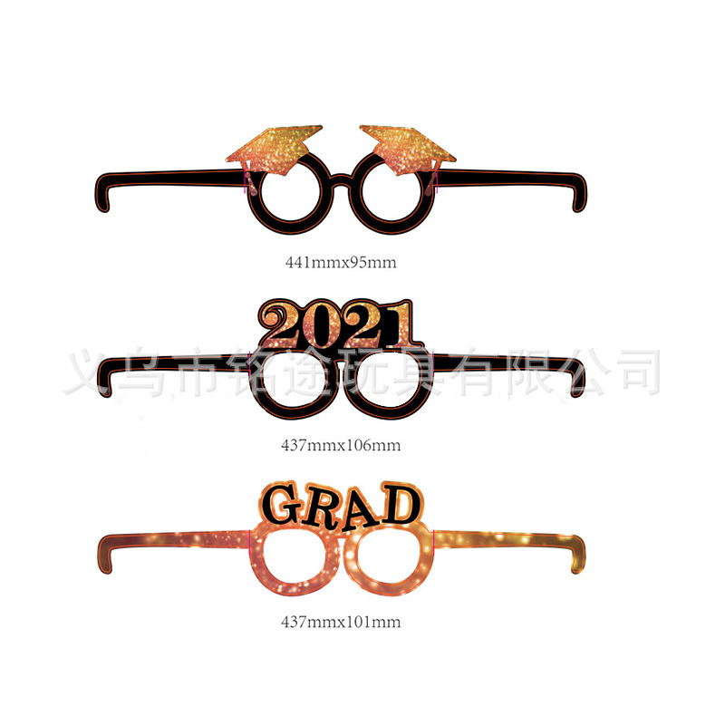 Suministros de decoración para fiestas de graduación Gafas de papel GRAD Gafas de papel Congrats accesorios de graduación Gafas de papel