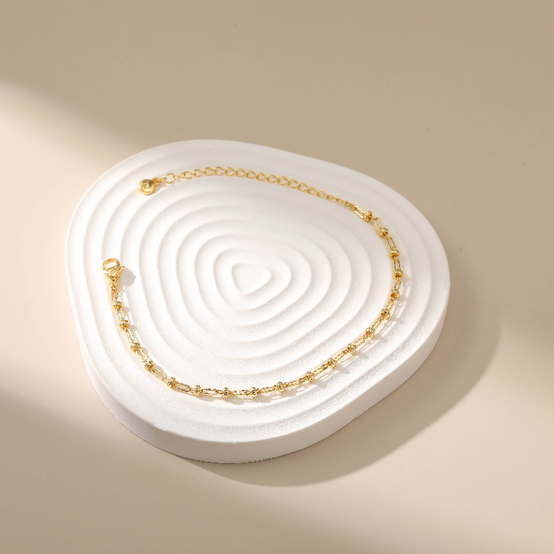 adjustable copper bracelet gold-plated round tag jewelry