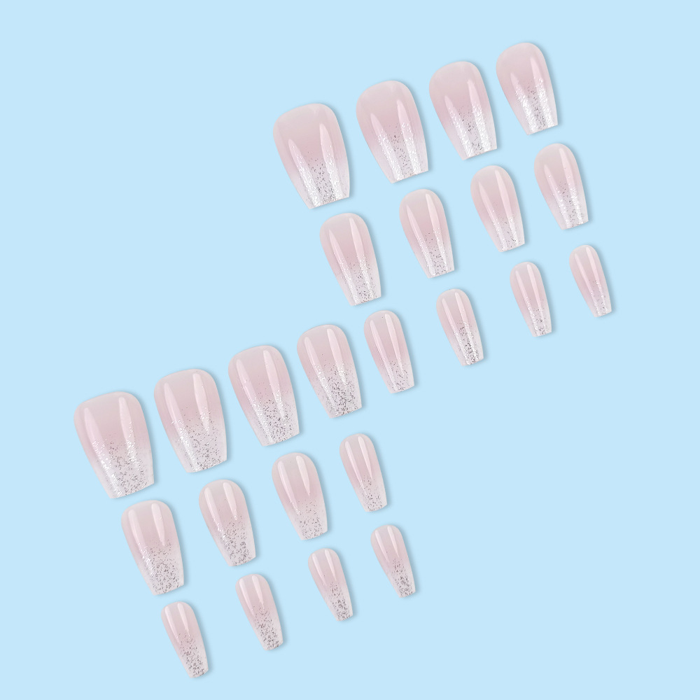 Comercio extranjero Chica caliente brillante desgaste de uñas 24 piezas de uñas falsas blanqueadoras directamente ins cortas de uñas europeas image 5