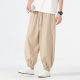 New Pants Men's Summer Cotton and Linen Bloomer Pants Fashionable Brand Wide Leg Pants plus size Sports Casual Straight Ankle-length Pants