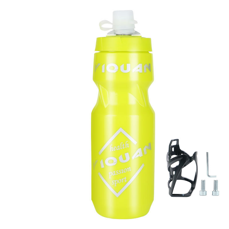 Yellow teapot, black bottle holder, wrench