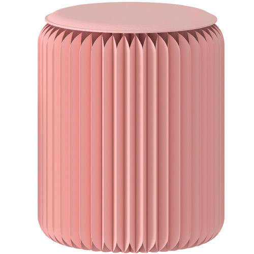 18 paper small bench ins stool pink folding round low stool with leather cushion fashion coffee table internet celebrity small furniture