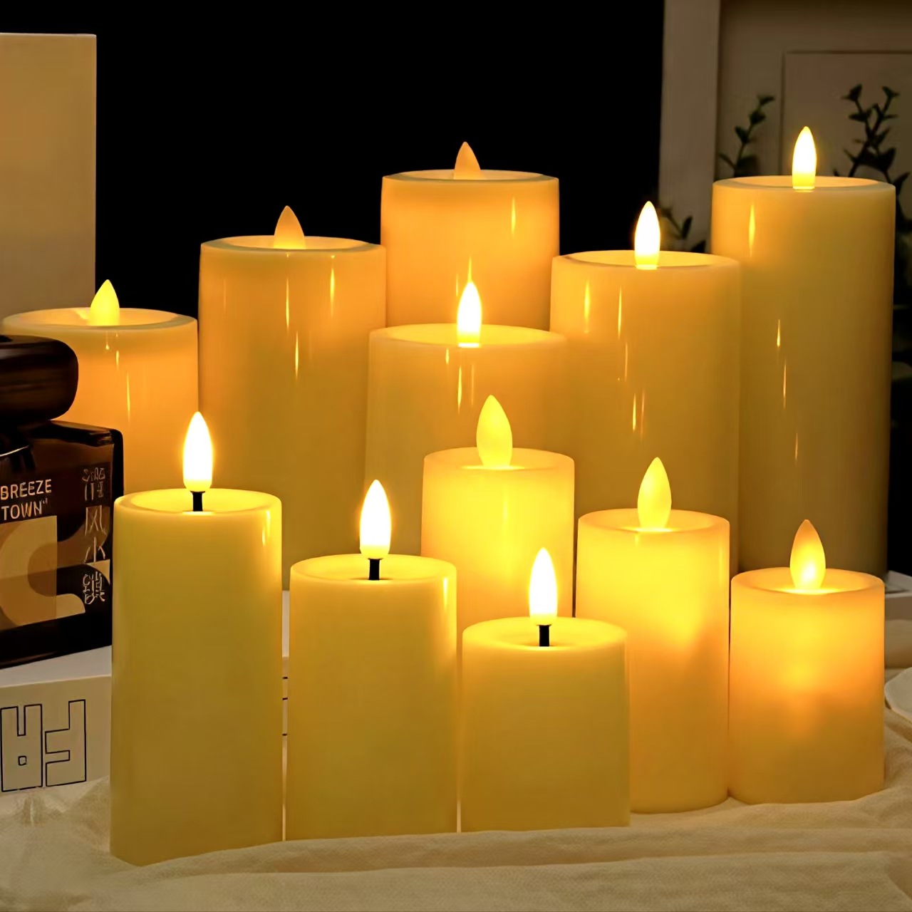 Lámpara de vela electrónica LED cera plástica vela de arco de vela de vela de vela de guía de bodas guía de vacaciones celebraciones sala secreta guión de escape