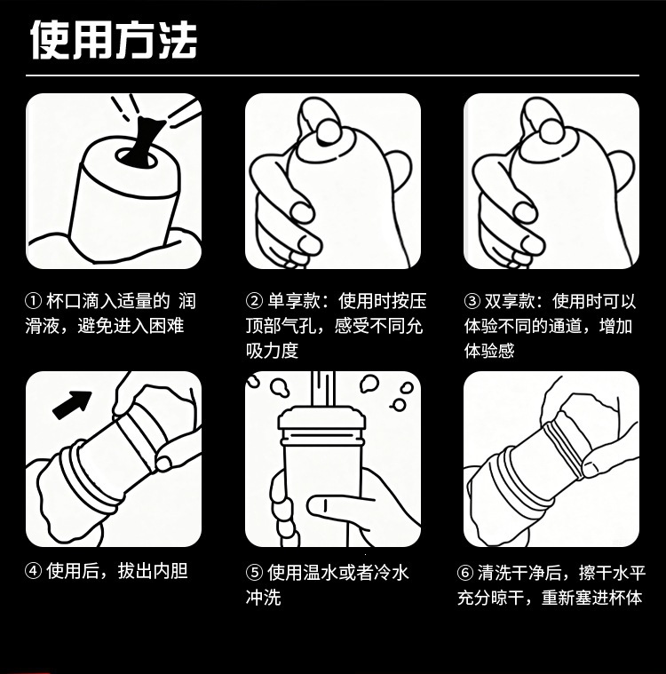Manual Dual-Head Male Masturbator with Suction Grip, TPE+ABS, Adult Pleasure Device — detail image 13