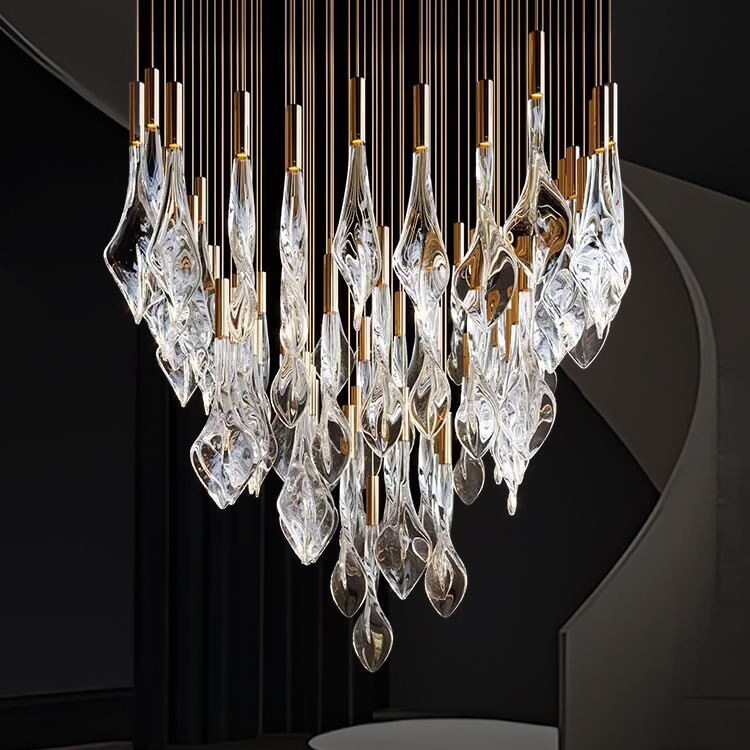 Glass Pendant Light, Light Luxury Chandelier, Hotel Front Desk Bar Light, Wedding Celebration Light, Villa Living Room Staircase Chandelier