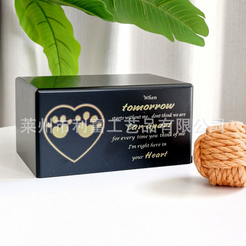 Фабрика спот черный ящик ноги деревянный пепел для домашних животных мемориальная коробка деревянная коробка пепел для животных