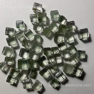 Natural green ghost sugar naked stone lasagna green ghost square bracelet diy with beads accessories wholesale