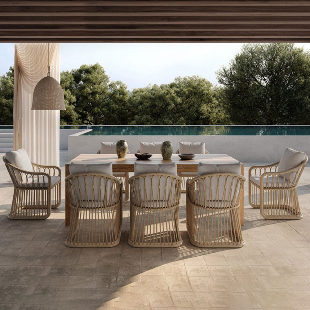 Outdoor table and chair balcony leisure outdoor wicker chair sofa set boutique hotel terrace villa garden rattan furniture