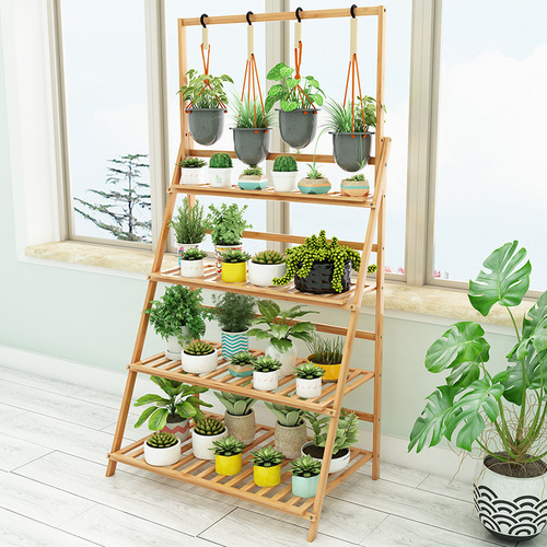 Balcony flower rack multi-layer indoor folding floor-standing flower pot rack succulent spider plant living room household simple storage rack