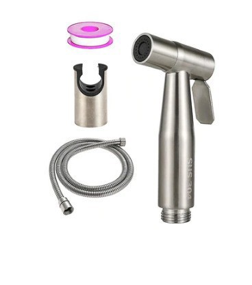 Toilet stainless steel spray gun, women's washbasin set, one inlet and two outlets Angle valve faucet, high-pressure nozzle, bathroom cleaner undefined