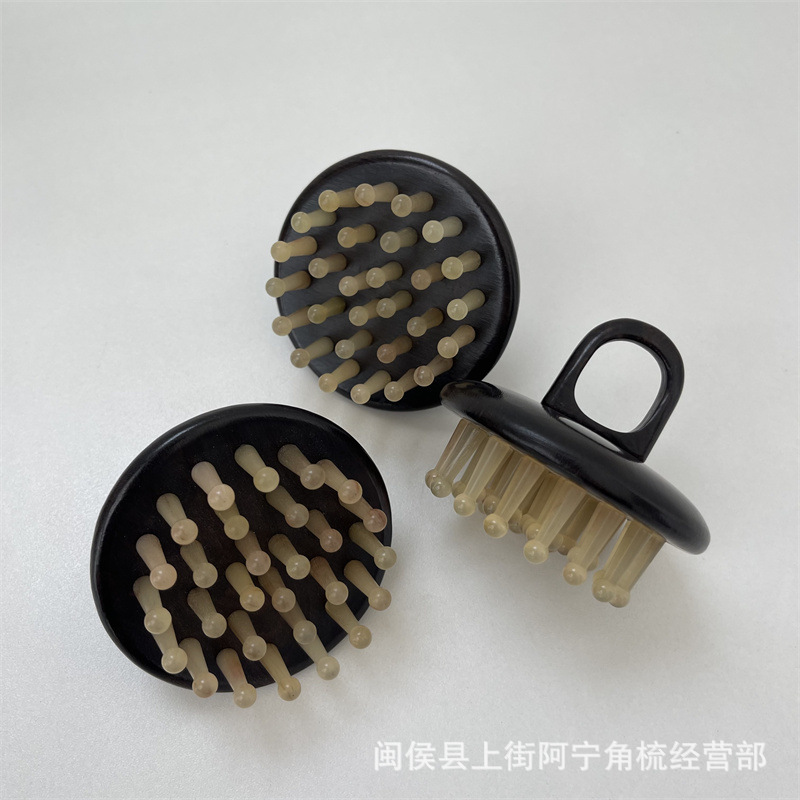 Ebony Wood Meridian Massage Comb 28 Teeth Ring Finger Scalp Comb for Head Therapy Salons Portable quality and texture