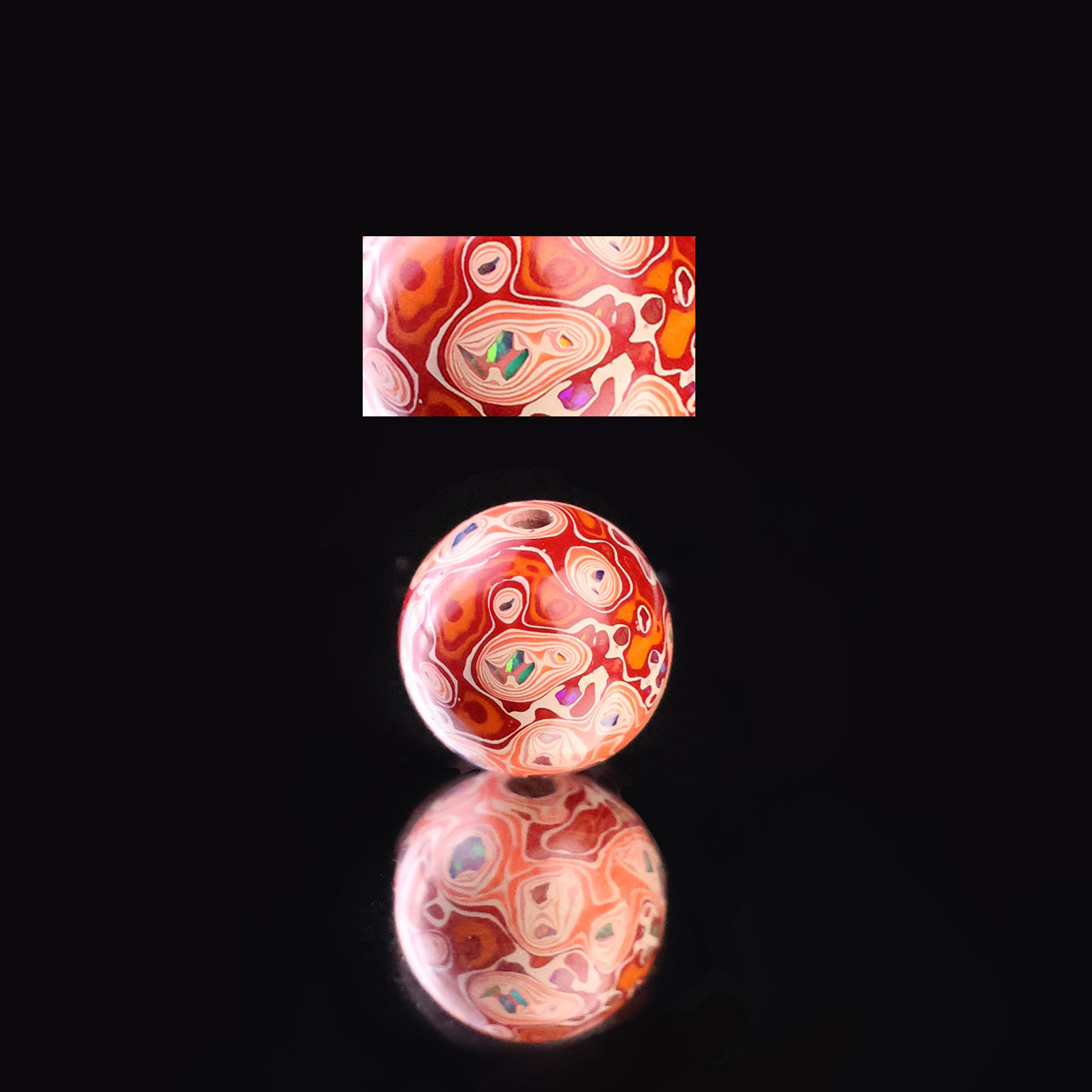 10mm 오팔 매트 레드