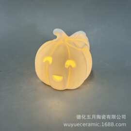 万圣节南瓜烛台跨境香薰蜡烛摆件鬼节礼物陶瓷摆件家居桌面装饰品