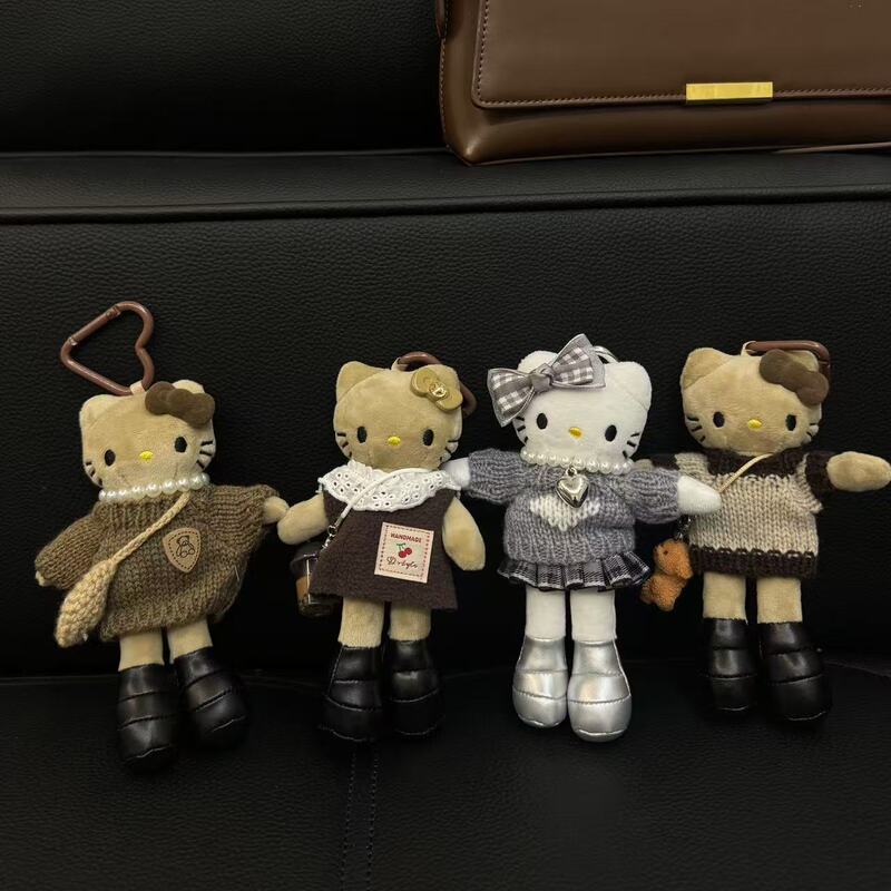 New Cute Long-Legged Kitty Plush Pendant Dress-Up Doll Clothes Ins-Style Toy Decoration Backpack Keychain