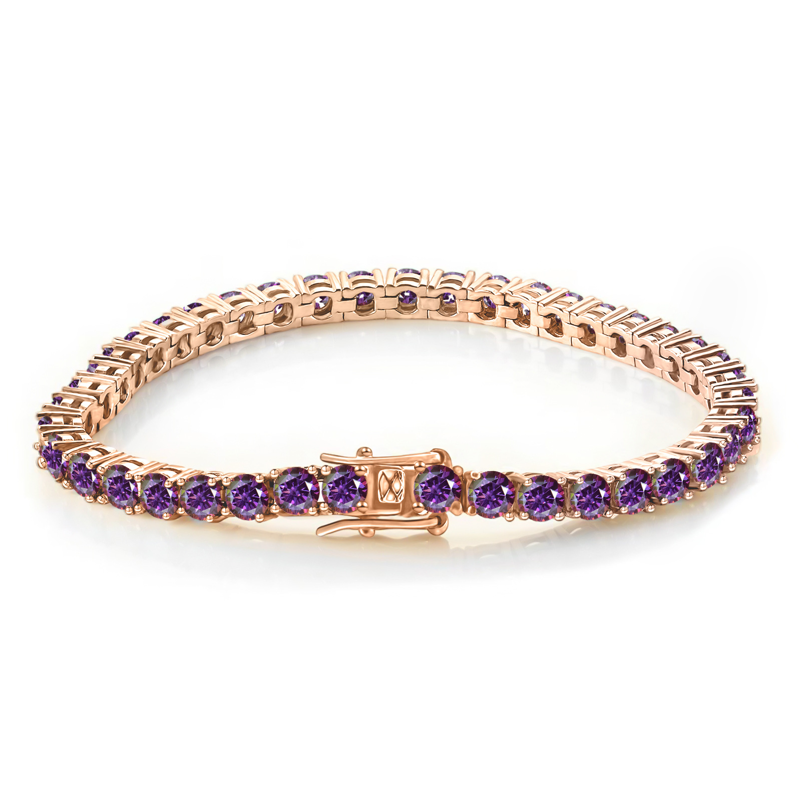 925 plata de color moissanita pulsera de tenis nueva pulsera de plata de 18 quilates joyas de oro venta caliente transfronteriza