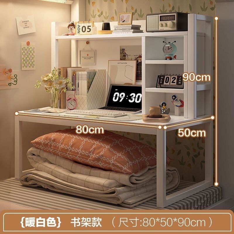 Bedside computer desk for college students, iron art desk, dormitory bedside table, multifunctional storage tool