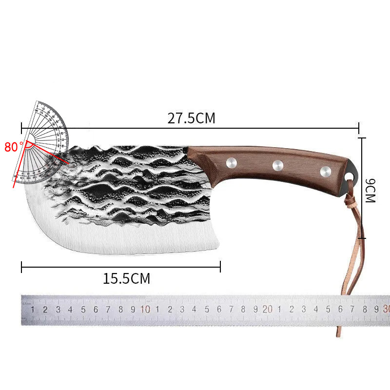Cuchillo de corte de verduras cuchillo de corte de doble propósito cuchillo de corte de hueso forjado cortar cortar