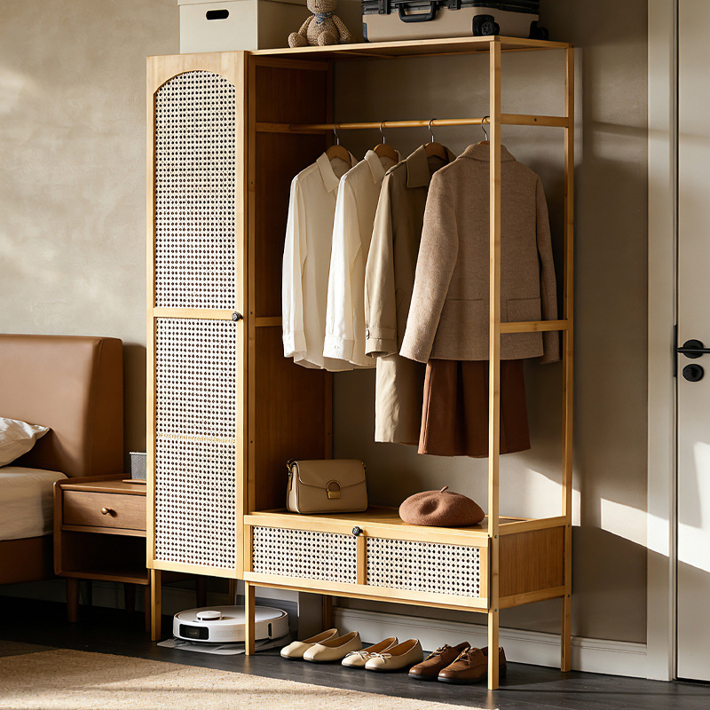 Assembled Wardrobe Clothes Cabinet Simple Wardrobe Solid Wood Storage Home Storage Children's Bedroom Small Room Rental Room
