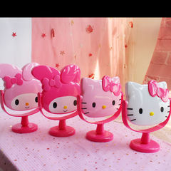 Portable student cartoon folding mirror table mirror round desktop girl dressing mirror makeup mirror home handle mirror