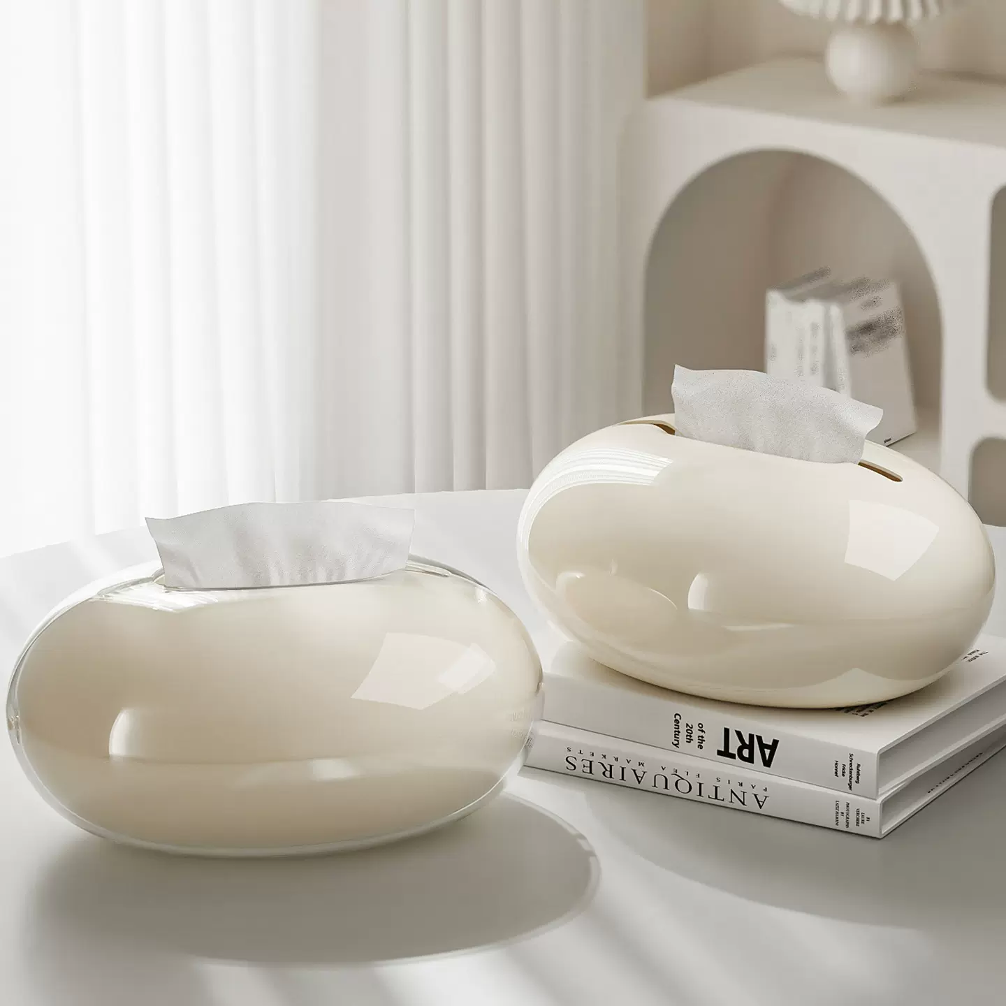 轻奢磁吸纸巾盒创意椭圆桌面纸抽盒客厅卫生间卧室餐桌通用抽纸盒