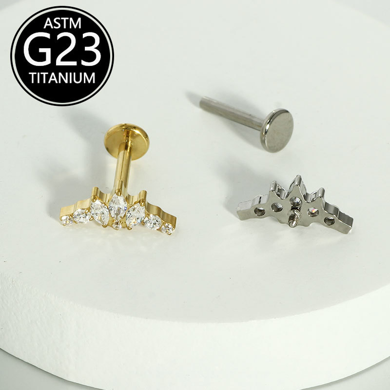 Labret piercing jewelry detail image