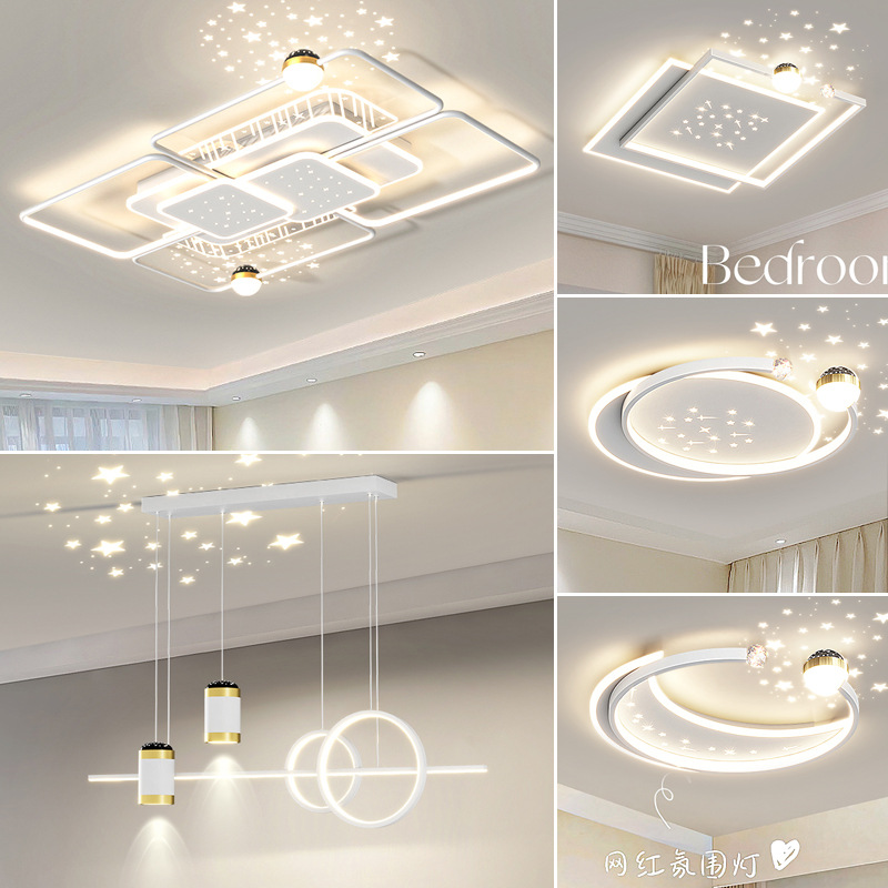 Rectangular ceiling light for home use, large living room light fixture, modern, minimalist, and elegant, 2024 new ultra-thin LED design.