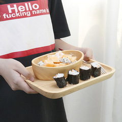 日式木質托盤長方形餐盤實木茶杯木盤木碟木製盤子木頭餐具小杯盤