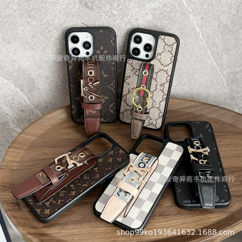 New Leather Belt Wrist Buckle Protective Case Suitable for Apple 17 Pro Max, Cross-Border Popular Trendy Brand Apple Phone Case Factory