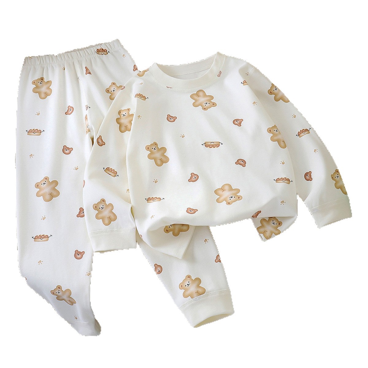 Ropa de hogar de niños algodón conjunto de ropa interior otoño y invierno nuevo 40 niños peinados dibujos animados niñas y niños pijamas ropa infantil