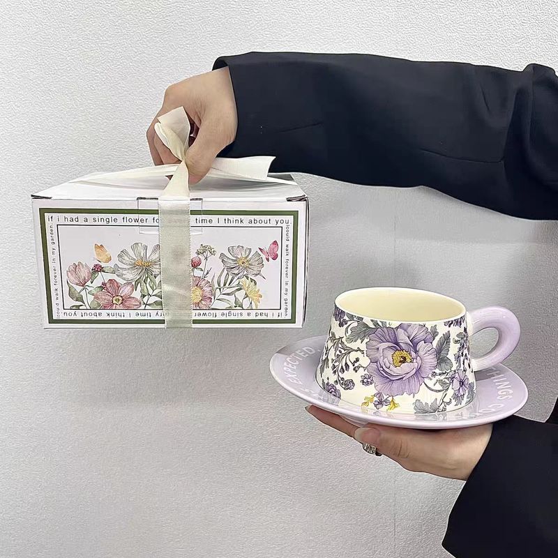 高档生日礼女生伴手礼物Garden设计师鸢陶瓷杯碟咖啡杯子午茶杯|undefined
