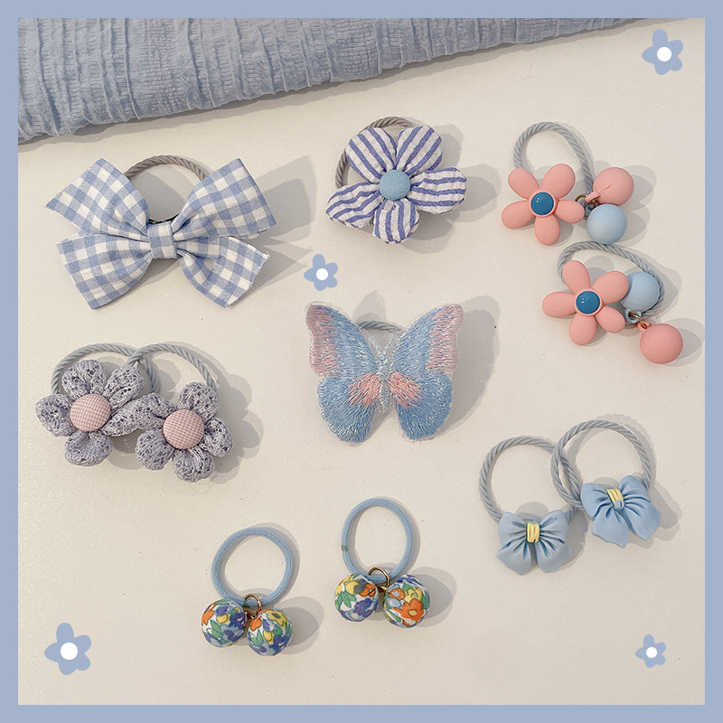 Dibujos animados para niños lindo pulgar lazo para el cabello bebé no daña el cabello cuerda alta elástico banda elástica cuerda para el cabello accesorios para el cabello