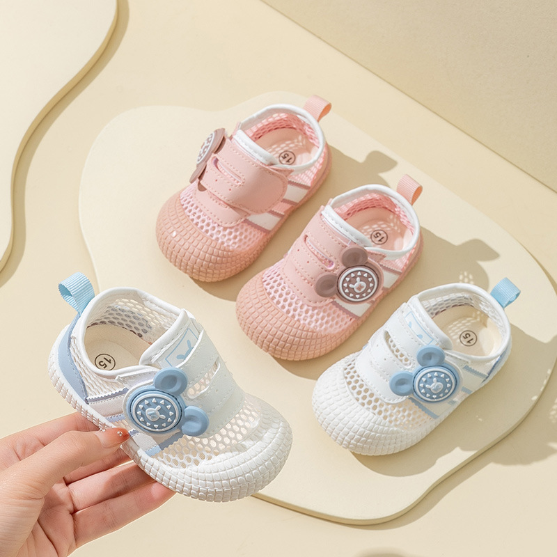 2024 spring new breathable mesh shoes toddler shoes boys soft baby shoes women's non-slip baby shoes wholesale