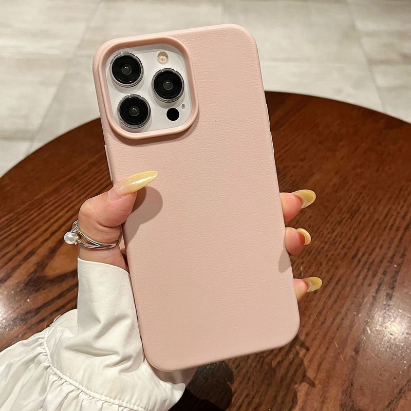 适用苹果iphone17皮纹软壳保护套简约纯色苹果16PROMAX防摔手机壳|undefined