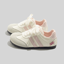 蓓尔粉色德训鞋女款2025秋季新款学生百搭chic小众薄底时尚休闲鞋