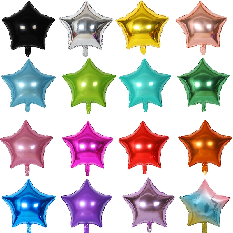 18-дюймовая алюминиевая пленка пятиконечная звезда воздушный шар сцена макет монохромный шар из алюминиевой фольги украшения для вечеринок Поставки многоцветный шар оптом