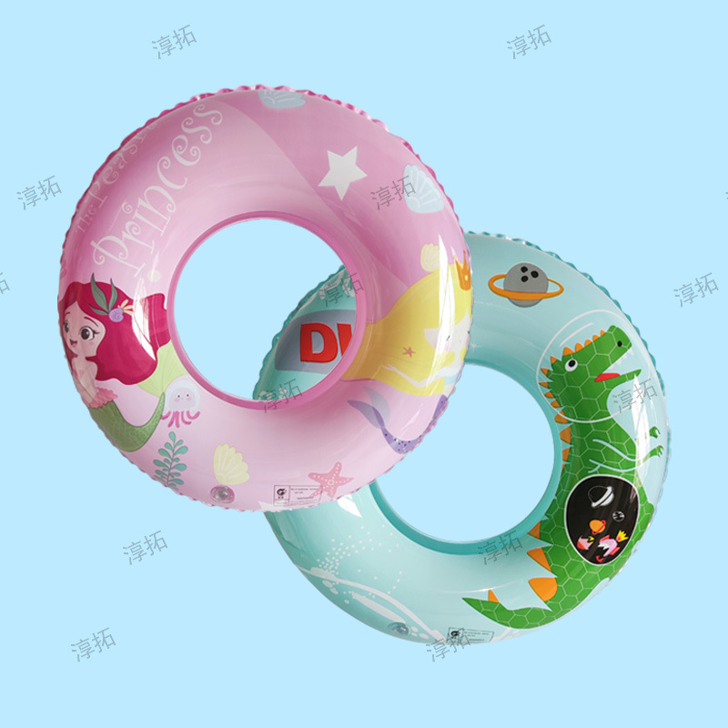 Manufacturer children's swimming ring new inflatable pvc thickened swimming portable life-saving buoyancy ring wholesale