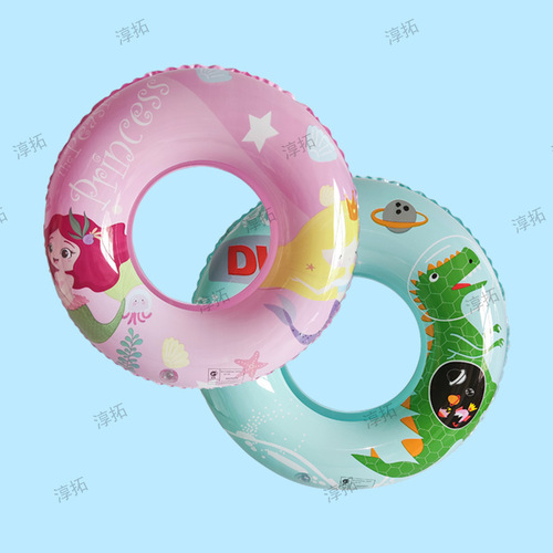Manufacturer children's swimming ring new inflatable pvc thickened swimming portable life-saving buoyancy ring wholesale