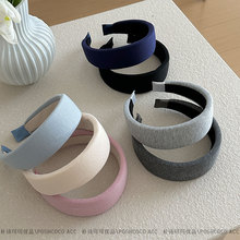 韩版秋冬新款温暖柔软宽版海绵高颅顶发箍温柔气质头箍外出头扣女