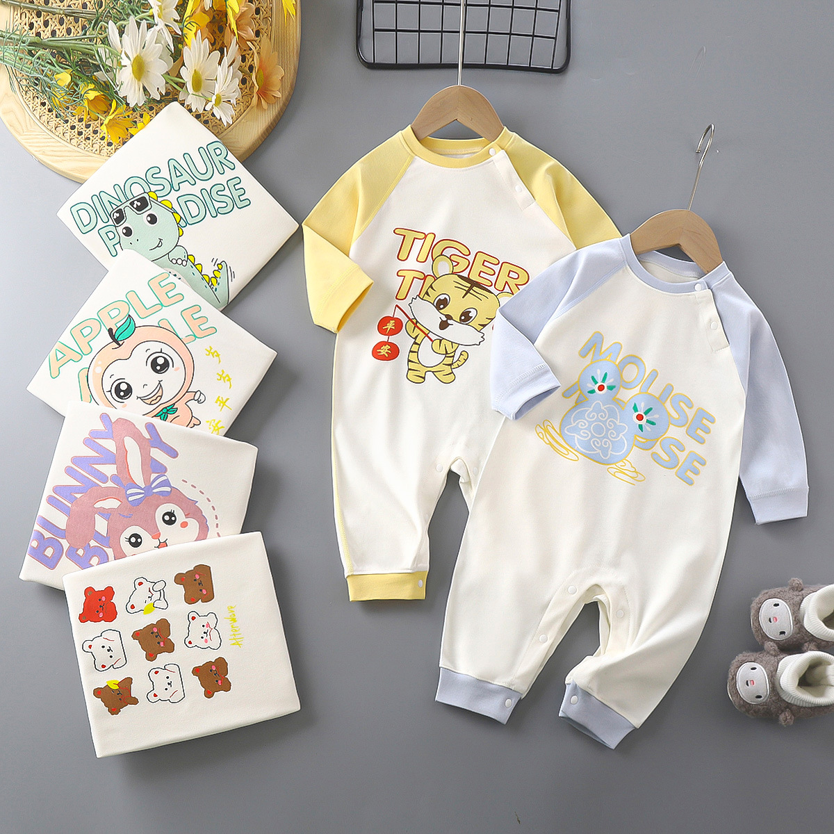 Children's demi-season autumn cotton bodysuit for new born for men…