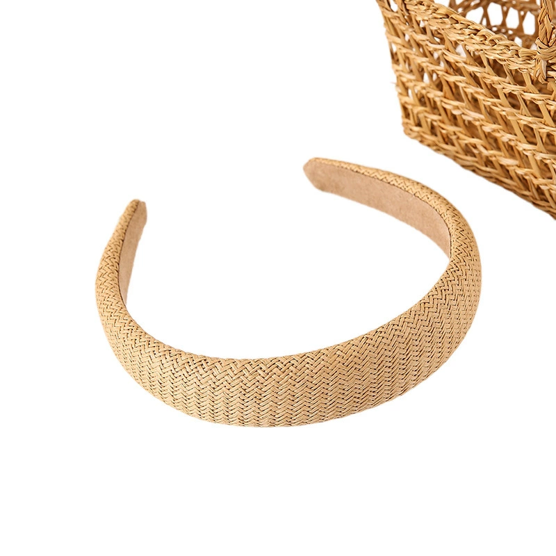Ст straw headband, sponge retro hairpins, woven hair accessory to go out, Japanese and Korean, internet celebrity
