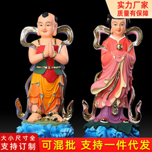 招財童子置物，古銅製，緣起物，招財，細工，重1060克