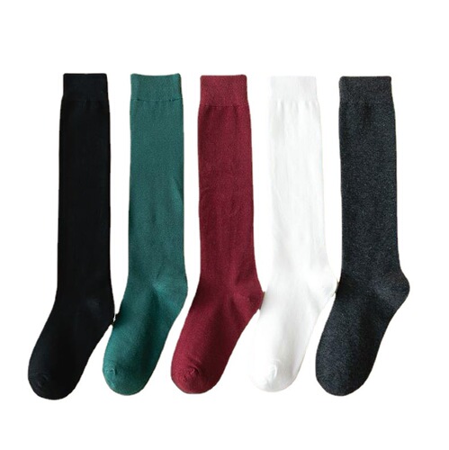 Autumn and winter calf socks solid color cotton Korean version slimming with heel beautiful leg socks women's trendy version pressure socks factory wholesale