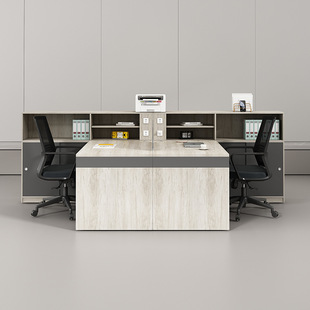 Staff Office Desk and Chair Combination Simple Current Staff Desk 4-Person Card Office Finance Desk