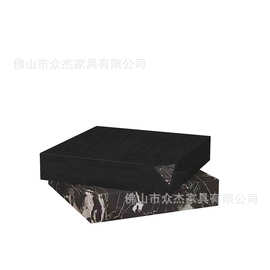 意式极简茶几设计师可旋转抽屉储物大理石客厅创意家用木纹高级感