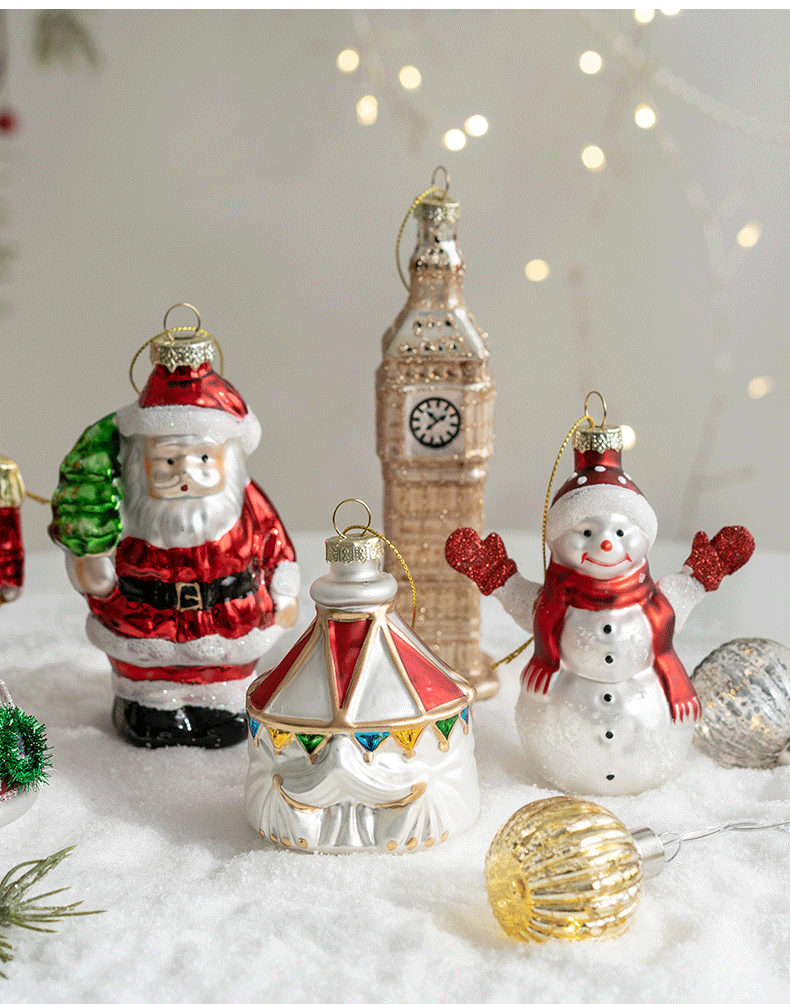 Christmas Festival Christmas Simple Style Santa Claus Glass Holiday Daily Ornaments
